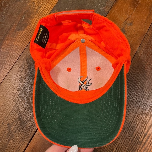 Browning Blaze Orange Hunting Cap with Buckmark Logo – One Size Fits All - Picture 5 of 5